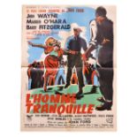 Cinema Poster:  "L'Homme Tranquille," (The Quiet Man), starring Maureen O'Hara, John Wayne, and