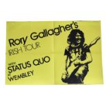Concert Posters:  "Rory Gallagher's Irish Tour, with Status Quo at Wembley," (1974) UK Quad,