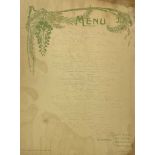 [Joyce (James)] Redon (George) artist, An original Menu for "Dejeuner at The Cafe de Paris, Fouguets