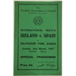 Soccer:  F.A.I. - Official Match Programme - International Ireland v. Spain at Dalymount Park,