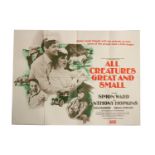 Cinema Poster: All Creatures Great and Small, starring Simon Ward and Anthony Hopkins, U.K. Quad,