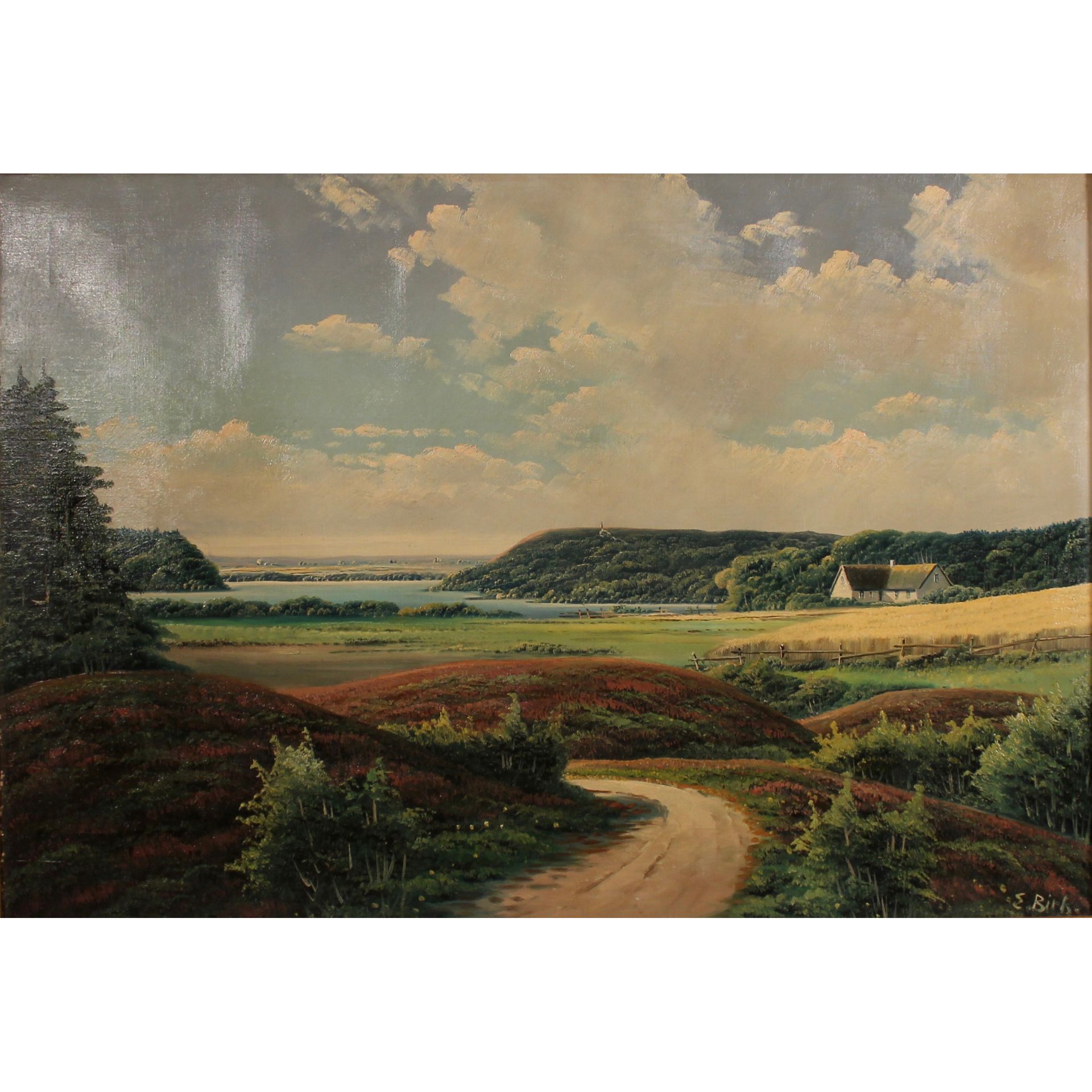 EUGENIUS BIRCH (1818-1884) "Paesaggio con casa sullo sfondo" - "Landscape with house in the backgrou