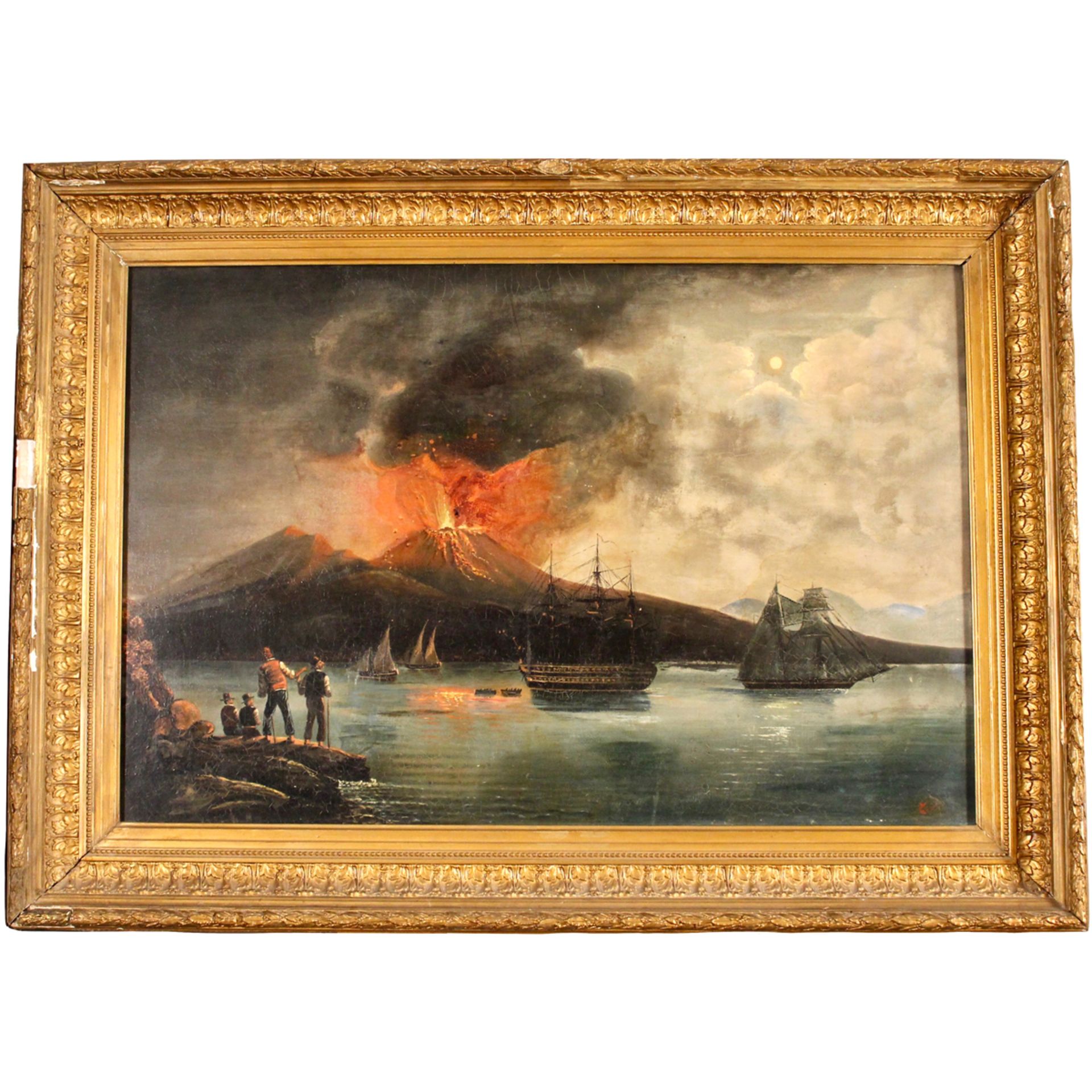 MAESTRO NAPOLETANO INIZI DEL SECOLO XIX “Eruzione del Vesuvio”- NEAPOLITAN MASTER EARLY XIX CENTURY - Image 2 of 2