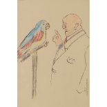 RENATO TOSINI (1926/2018) "Uomo con pappagallo"-"Man with parrot"