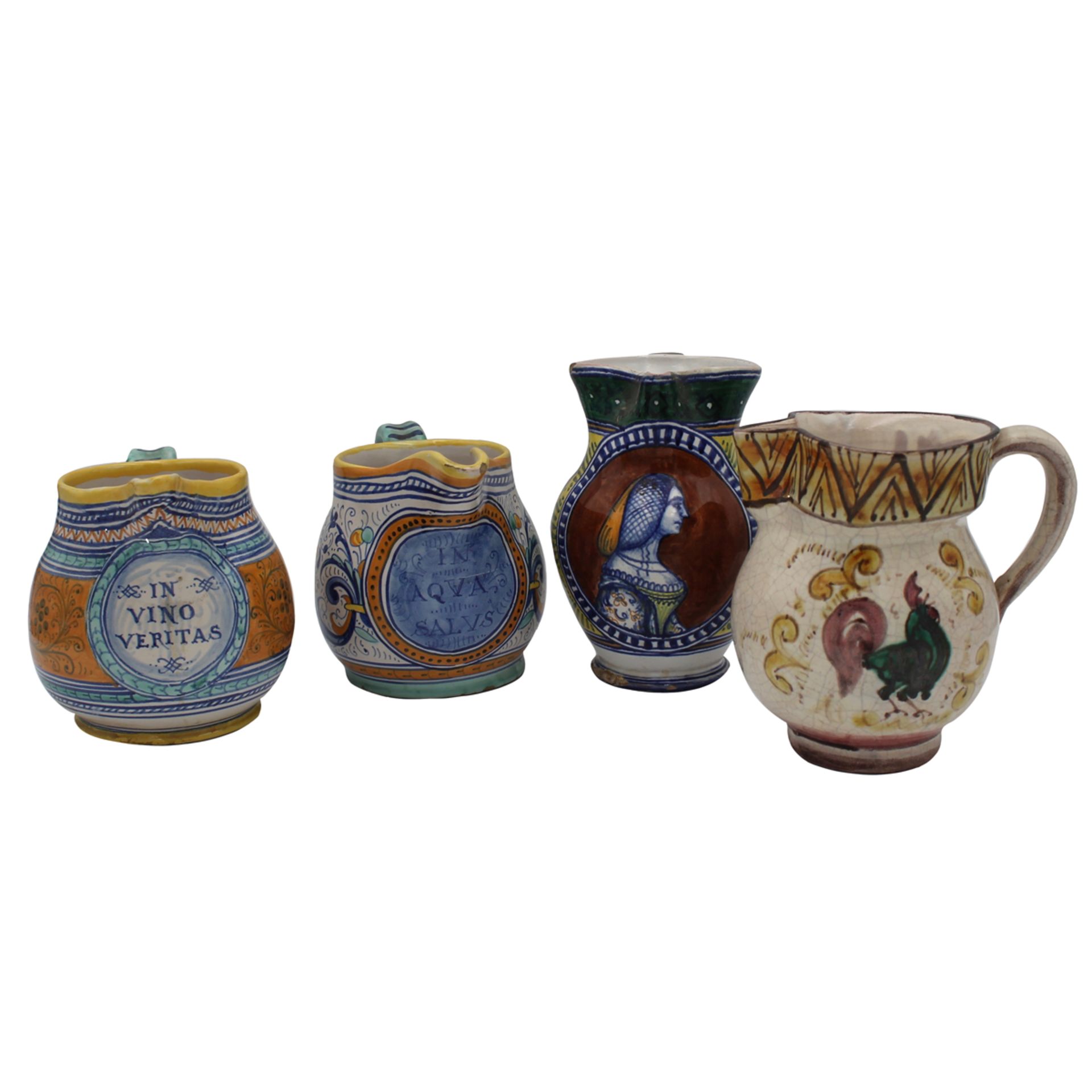 LOTTO DI DUE VASI E QUATTRO BROCCHE-LOT OF TWO JARS AND FOUR JUGS