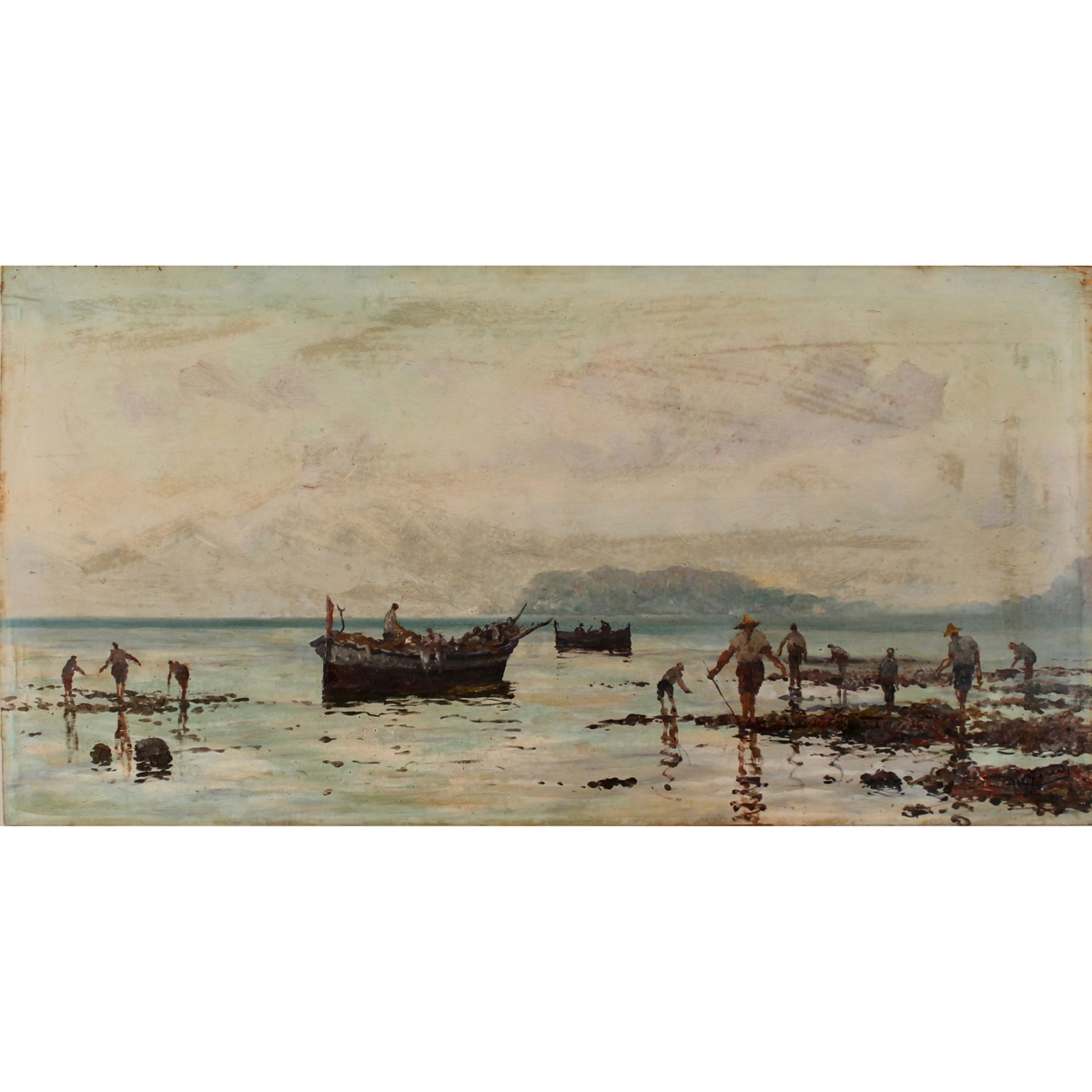 GUIDO GUIDI (1901/ 1998) "Pescatori di telline"-"Fishermen of clams"