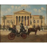 VEDUTA DEL TEATRO MASSIMO CON CARROZZE-VIEW OF THE MASSIMO THEATER WITH CARRIAGES