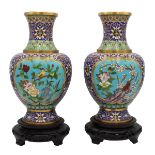 COPPIA VASI CLOISONNE - PAIR OF CLOISONNE VASES