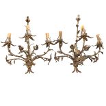 COPPIA APPLIQUE A TRE LUCI- COUPLE OF WALL LIGHTS WITH THREE LIGHTS