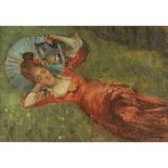 EDOARDO TOFANO (1838/1920) "Figura di donna con ventaglio" - "Figure of a woman with a fan"