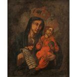 SCUOLA SICILIANA DEL SECOLO XVIII "La Madonna col bambino" - SICILIAN SCHOOL OF THE XVIII CENTURY "T