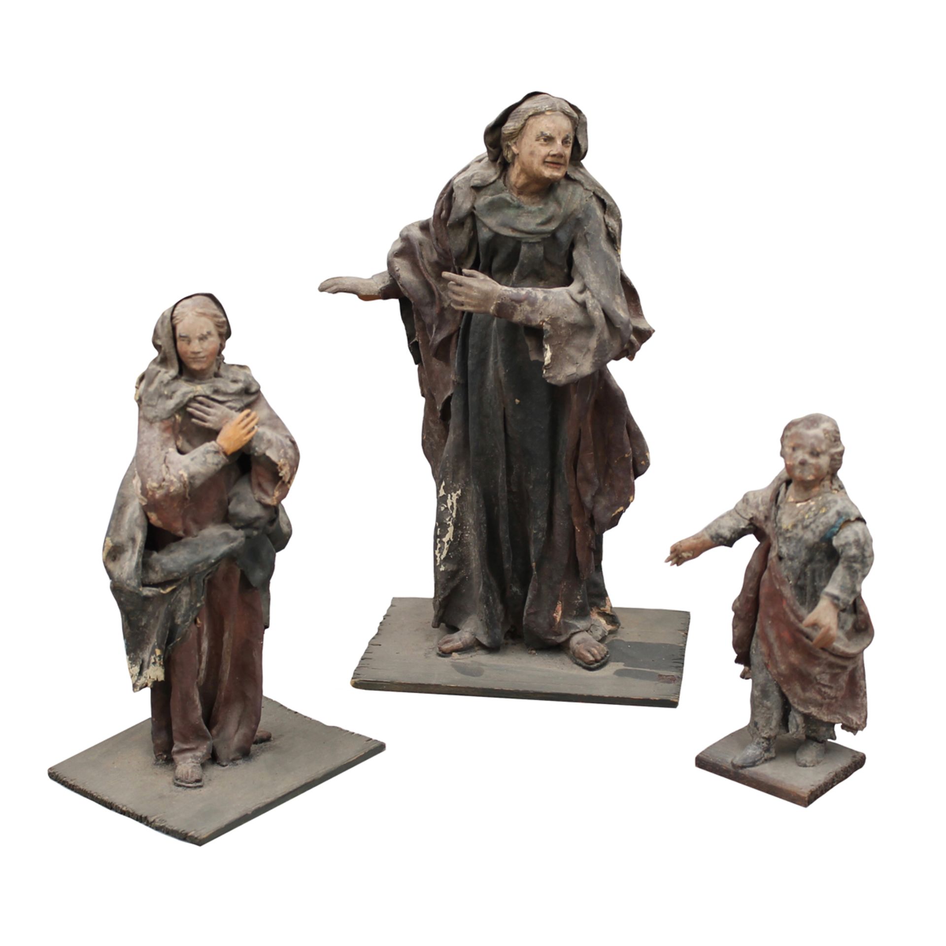 TRE FIGURE DA PRESEPE - THREE FIGURES OF CRIBE