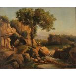 ERCOLE GIGANTE (1815/1860) "Paesaggio con ruscello" - "Landscape with stream"