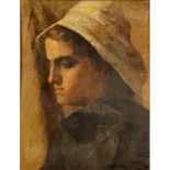 PAOLO VETRI (1855/1937) (attr.) “Profilo di ragazza con velo”"Profile of a girl with a veil"