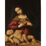 SCUOLA SICILIANA DEL SECOLO XVIII "La Madonna col bambino" - SICILIAN SCHOOL OF THE XVIII CENTURY "T