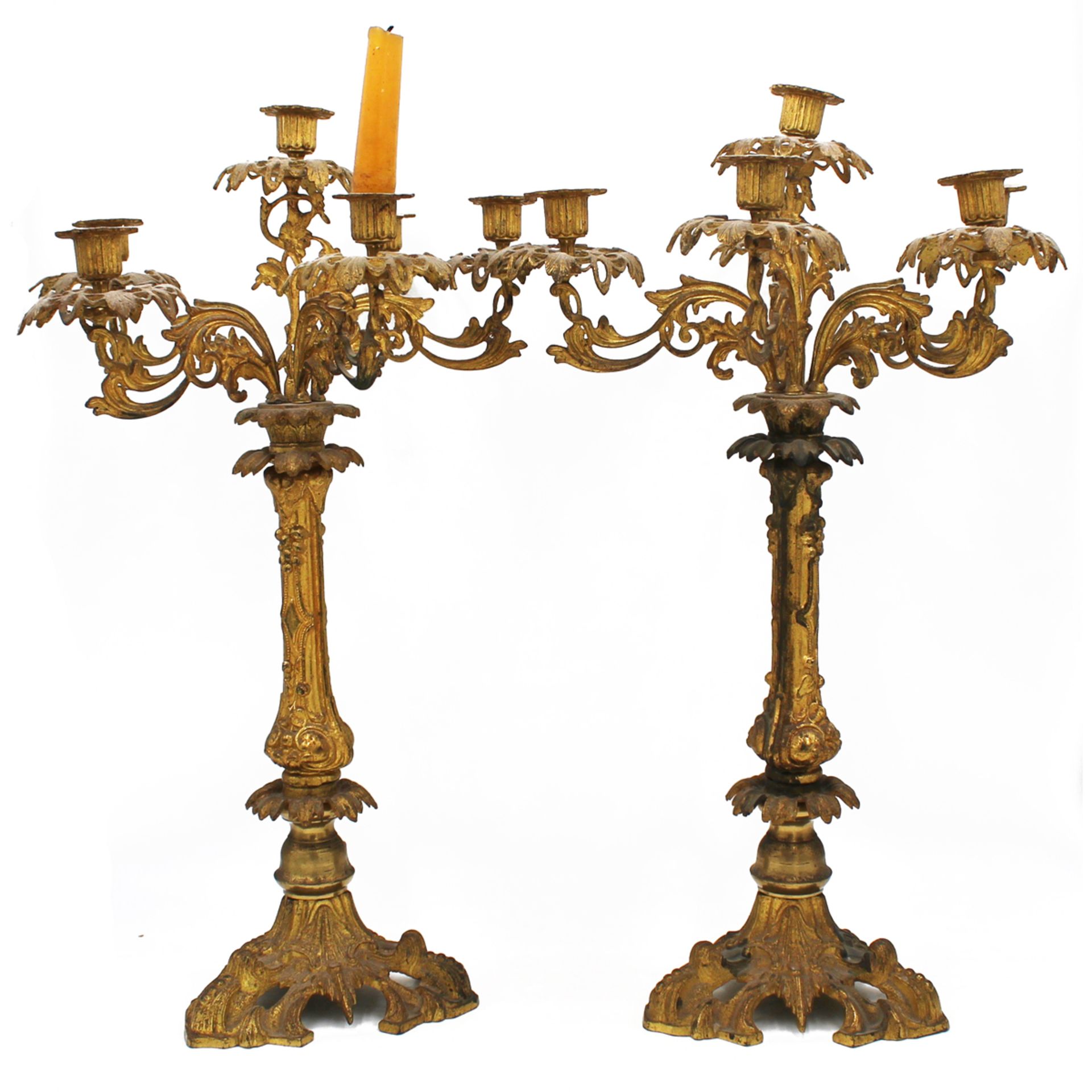 COPPIA DI CANDELABRI A SEI LUCI - COUPLE OF SIX-LIGHTS CANDLESTICKS