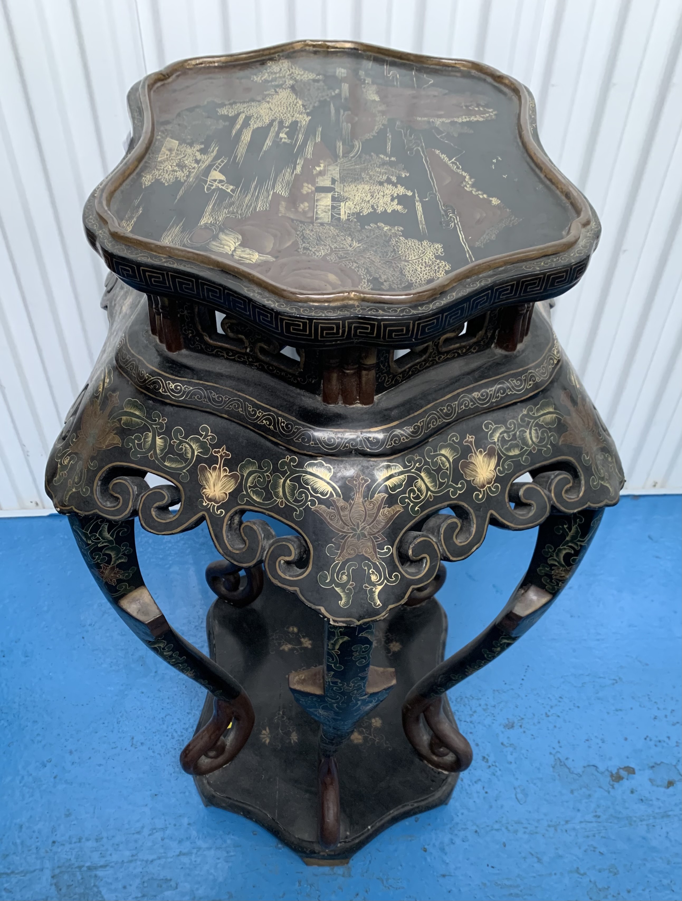Oriental lacquered table, 23”(59cm) deep x 28”(71cm) wide x 37”(94cm) high. Good condition - Image 5 of 7