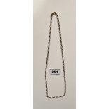 9k gold necklace, w: 6 gms, 20” (51cm) length