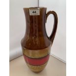 Tall West German pottery vase. 14” (35cm) high. No damage