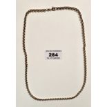 9k gold necklace, w: 9.2 gms, 21.5” (54cm) length