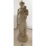 Parian figure of woman and baby, 15” (38cm) high x 4.5” (11cm) base. Good condition