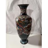 Large Cloisonne vase, 24” (61cm) high x 31” (79cm) circumference at widest point and 6” (15cm)
