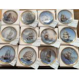 12 boxed Franklin Mint collectors’ plates “The Great Ships of the Golden Age of Sail”. 9” (22.5cm)