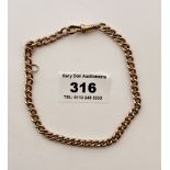 9k rose gold bracelet, w: 17.5 gms, length 10” (12.5cm)