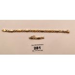 14k gold bracelet (broken) w: 11 gms. 7” (18cm) length