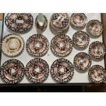 15 piece Royal Crown Derby dinner service including 6 dinner plates, 6 bowls, oval serving plate,