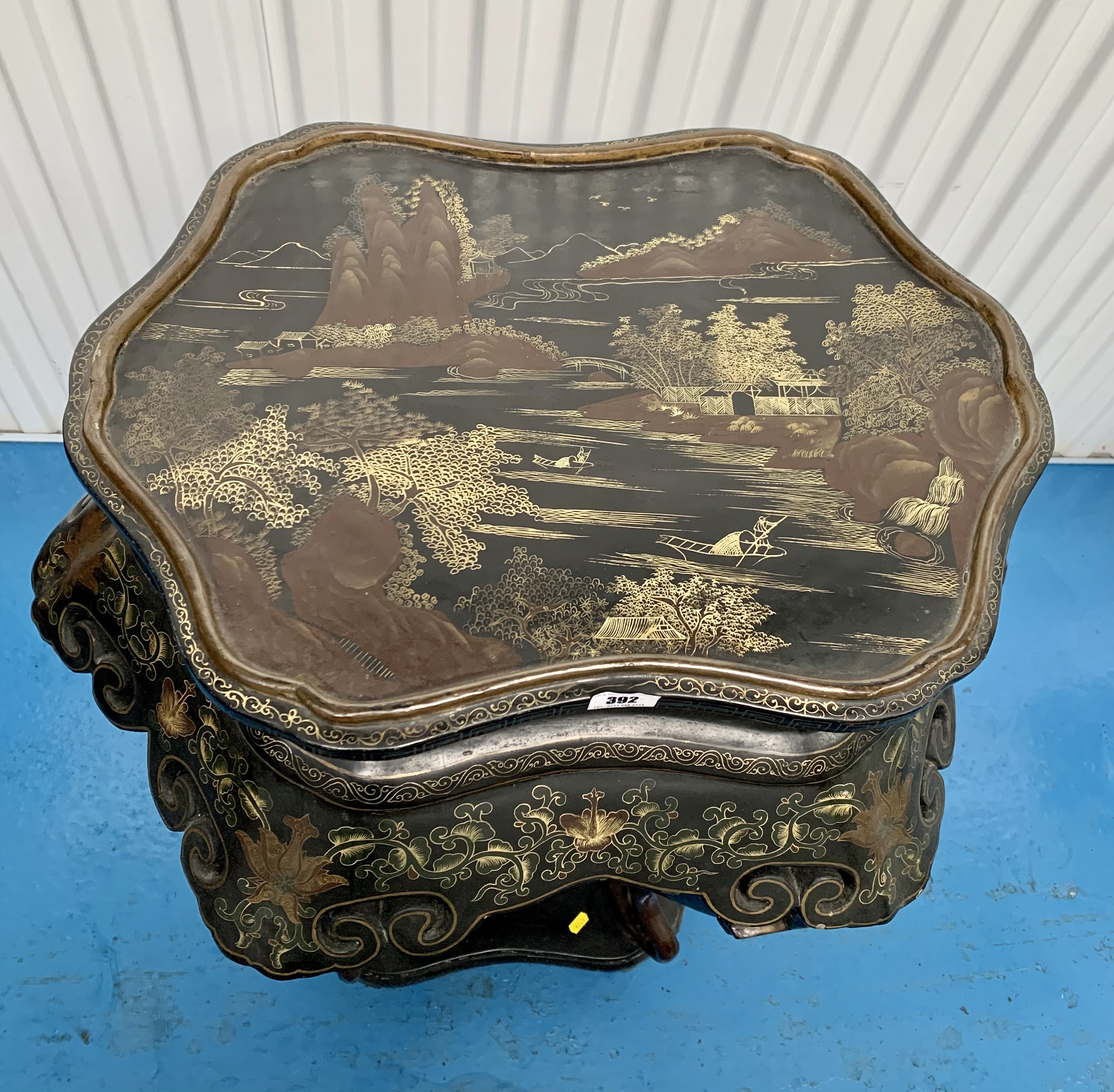 Oriental lacquered table, 23”(59cm) deep x 28”(71cm) wide x 37”(94cm) high. Good condition - Image 2 of 7