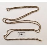 9k gold Belcher chain, w: 26.8 gms, length 60” (152cm)