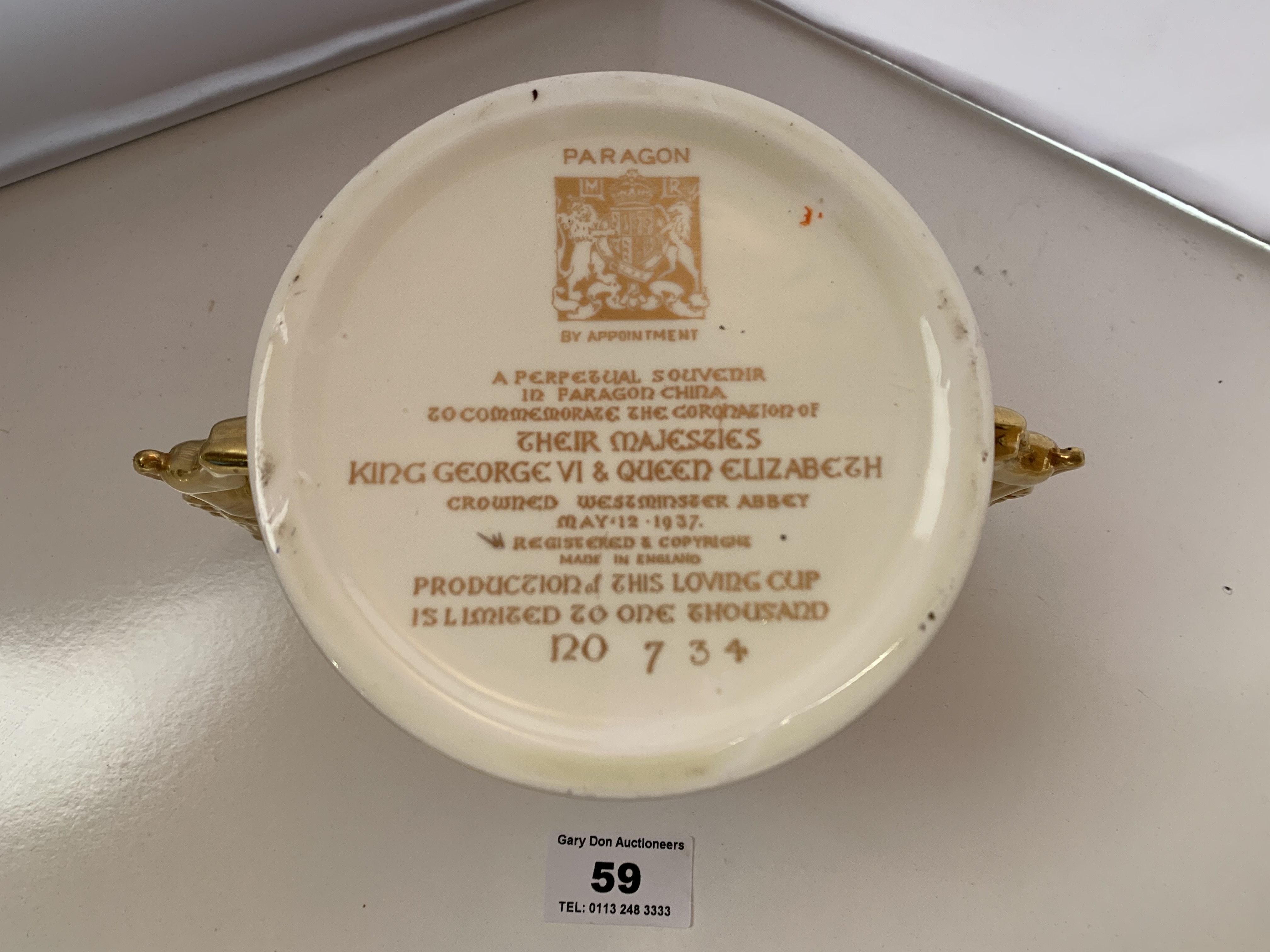 Paragon loving cup to commemorate the coronation of King George VI and Queen Elizabeth, No. 734/1000 - Image 2 of 2