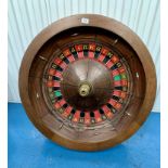 American roulette wheel, slight damage to inside, spins fine. 7” (18cm) deep x 30” (76cm)diameter