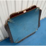 2 tone shaped mirror, 24”(61cm) high x 24” (61cm) wide. Good condition