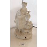 Parian figure of woman with urn, 10.5” (27cm) high x 6.5” (16cm) base. No damage