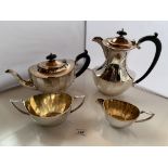 EPNS 4 piece tea set including teapot, water jug, sugar bowl and milk jug. Good condition