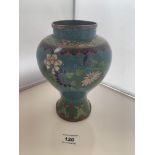 Bulbous Cloisonne vase 8” (20cm) high. Tiny pits but good condition