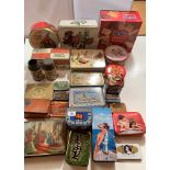 25 assorted vintage tins