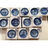 12 Boxed Royal Copenhagen Christmas collectors’ plates. Years 1968, 1969 and 1970(no certificates),