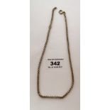 9k gold necklace, w: 8.9 gms, length 17” (44cm)