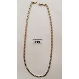 9k gold necklace, w: 17.2 gms, length 22” (54cm)