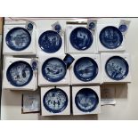 10 Boxed Royal Copenhagen Christmas collectors’ plates. Years 1980, 1981, 1982, 1983, 1985, 1986,