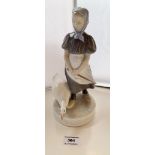 Royal Copenhagen figure of girl and goose, 9.5” (24cm) high. Good condition