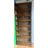 Globe Wernicke bookcase, 7 heights, 34”(86cm) wide x 10”(25cm) deep x 90.5” (230cm) high. No