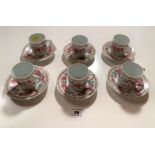 6 Chinese cups and saucers. No damage