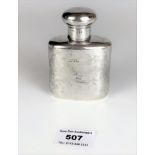Silver drinks flask, 4” high x 2.5” wide, w: 2.7 ozt
