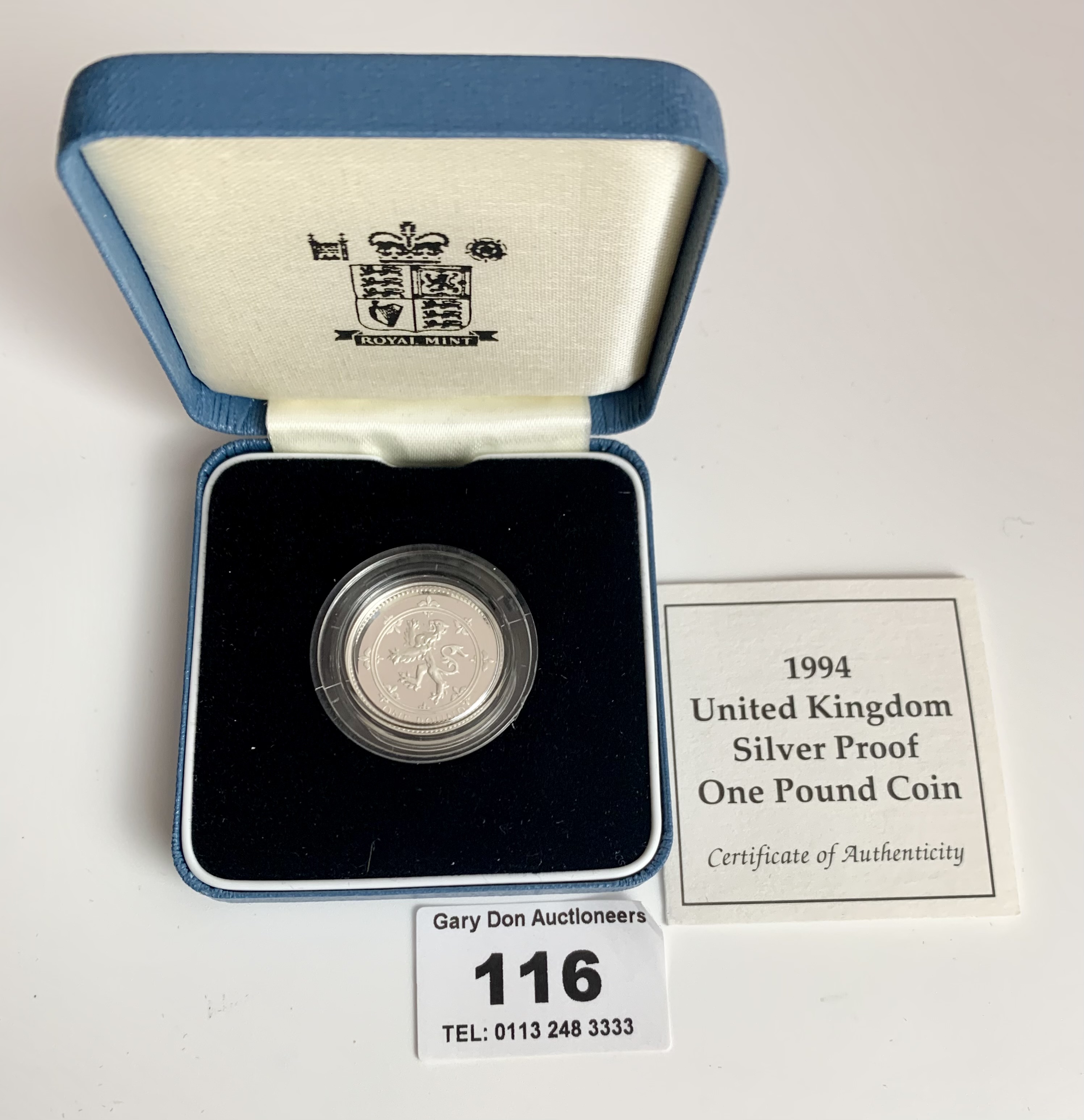 Boxed Royal Mint 1994 UK Silver Proof One Pound Coin