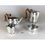 4 piece Picquot Ware tea set comprising of teapot, water jug, milk jug and sugar bowl