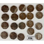 20 x 50 pence coins 1994